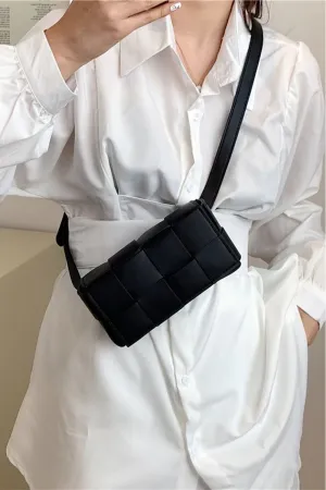 Lianne Vegan Leather Woven Crossbody Bag
