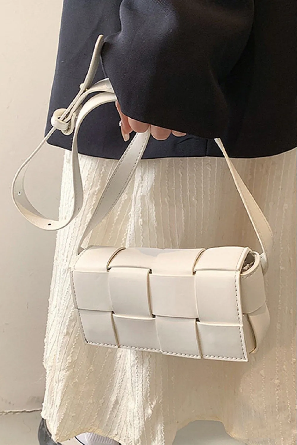 Lianne Vegan Leather Woven Crossbody Bag