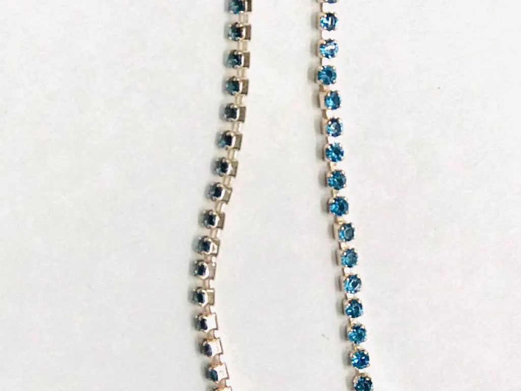 Light Blue Cup Chain with Golden Base- 7 ss