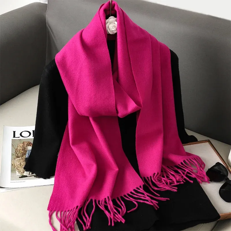 Luxury Cashmere Winter Scarf - Women's Warm Hijab, Pashmina Shawl & Fashionable Wrap