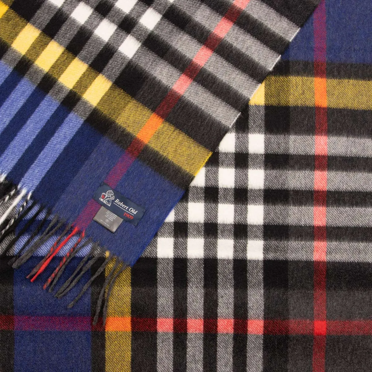 Multi Colour Check Cashmere Extra Large Scarf