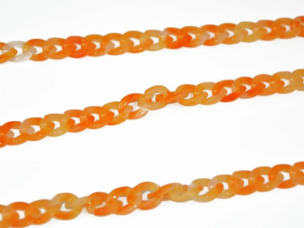 Orange White Circular Acrylic Chains
