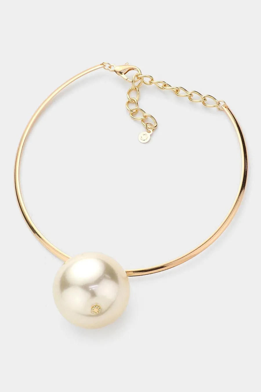 Oversized Pearl Pendant Choker Necklace