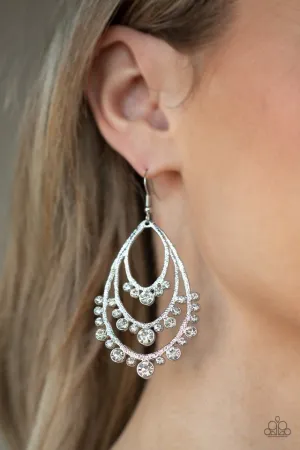 Paparazzi Earring ~ Break Out In TIERS - White