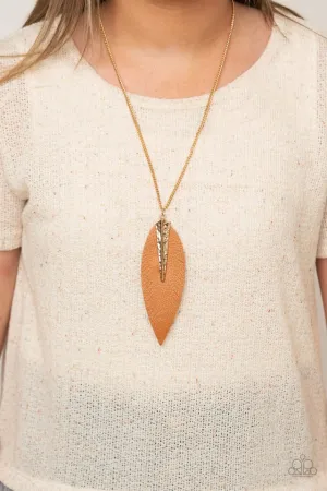 Paparazzi Necklace ~ Quill Quest - Gold