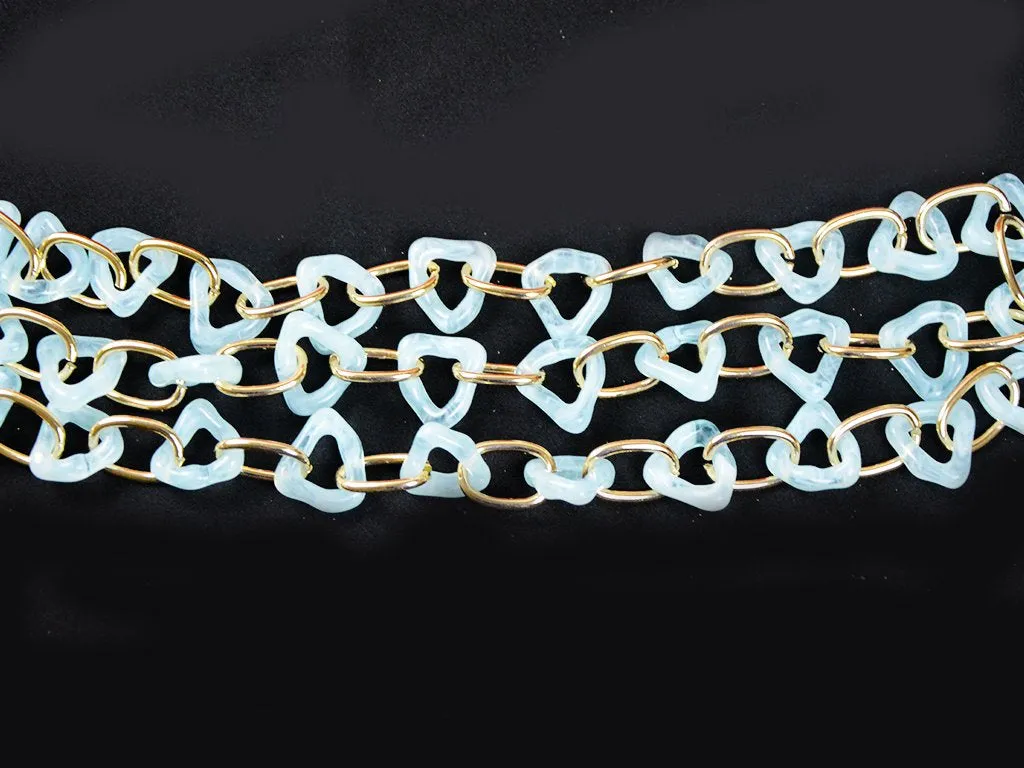 Pastel Blue & White Triangular Acrylic Chains