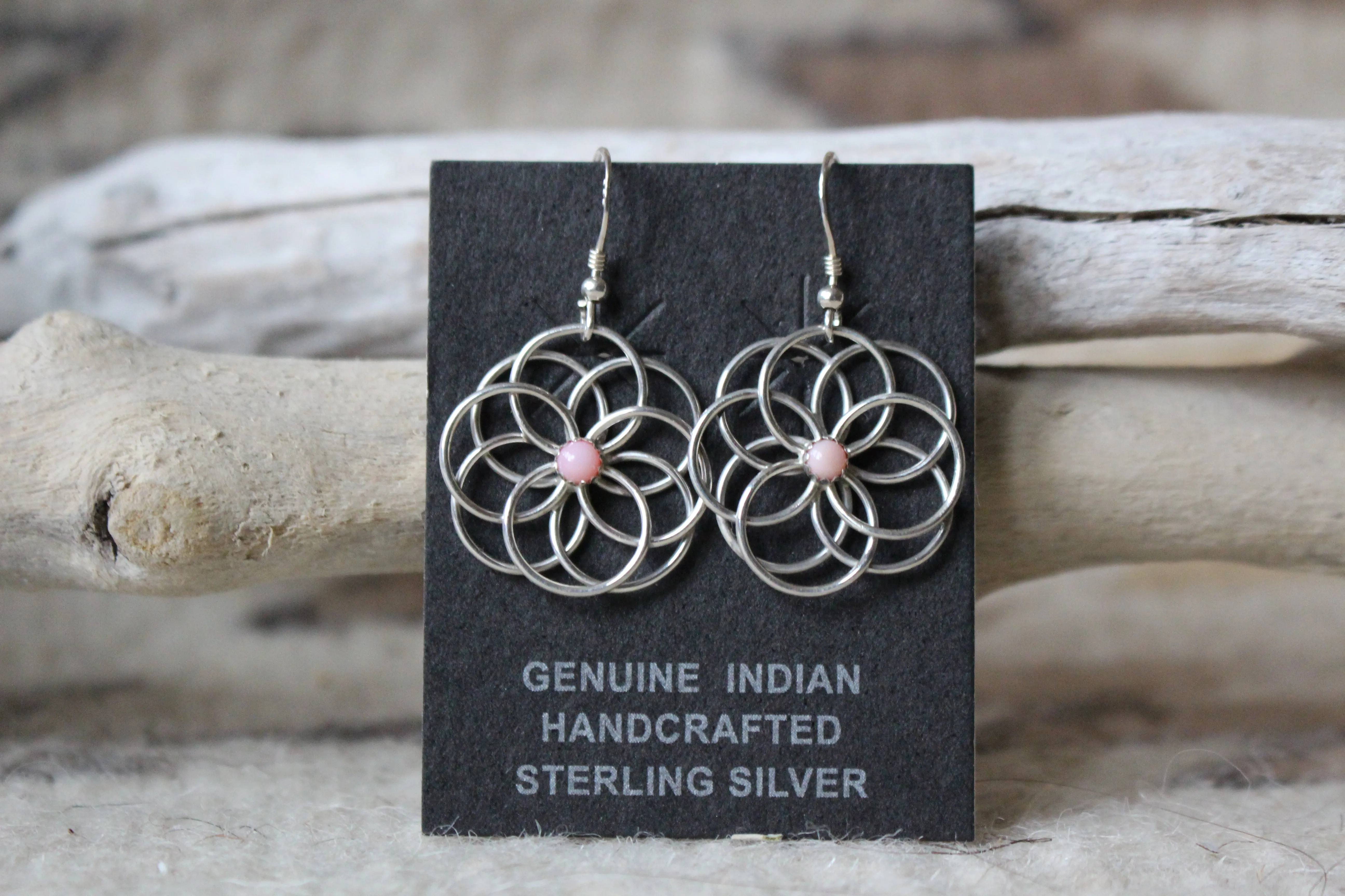 Pink Conch Flower Earrings