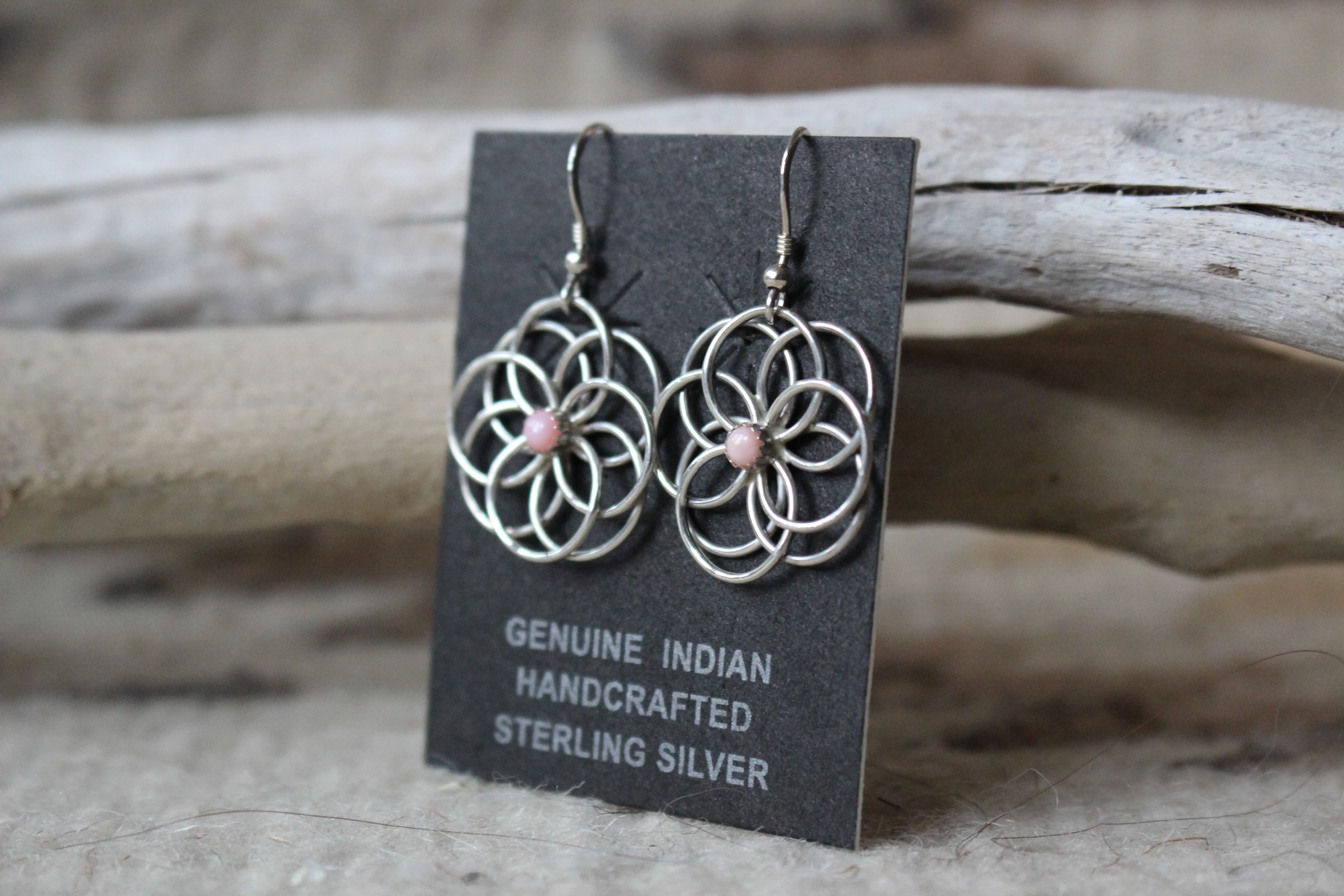 Pink Conch Flower Earrings