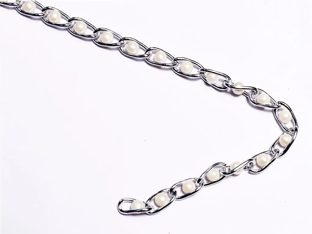 Silver Designer Metal Chain with Plastic Beads