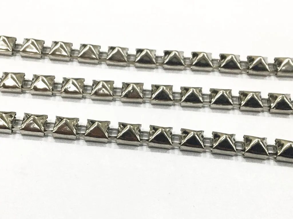 Silver Square Metal Chains (6 mm) (Wholesale)