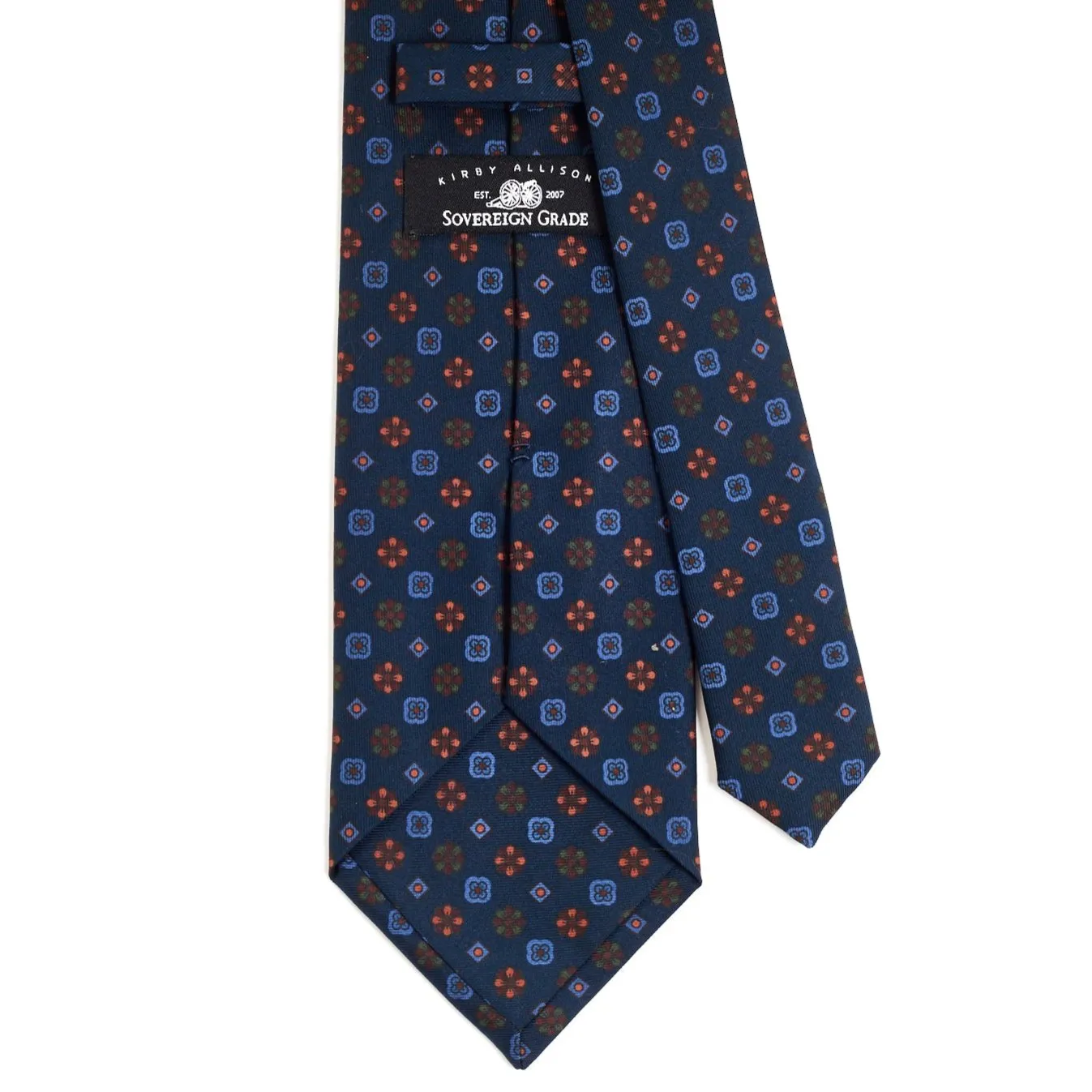 Sovereign Grade Dark Navy Mixed Floret Ancient Madder Tie
