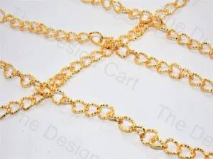 Spiral Round Design Golden Metal Chain