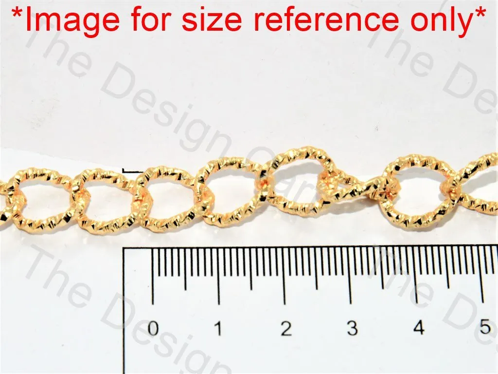 Spiral Round Design Golden Metal Chain