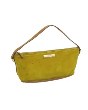 Suede Accessory Pouch in Yellow