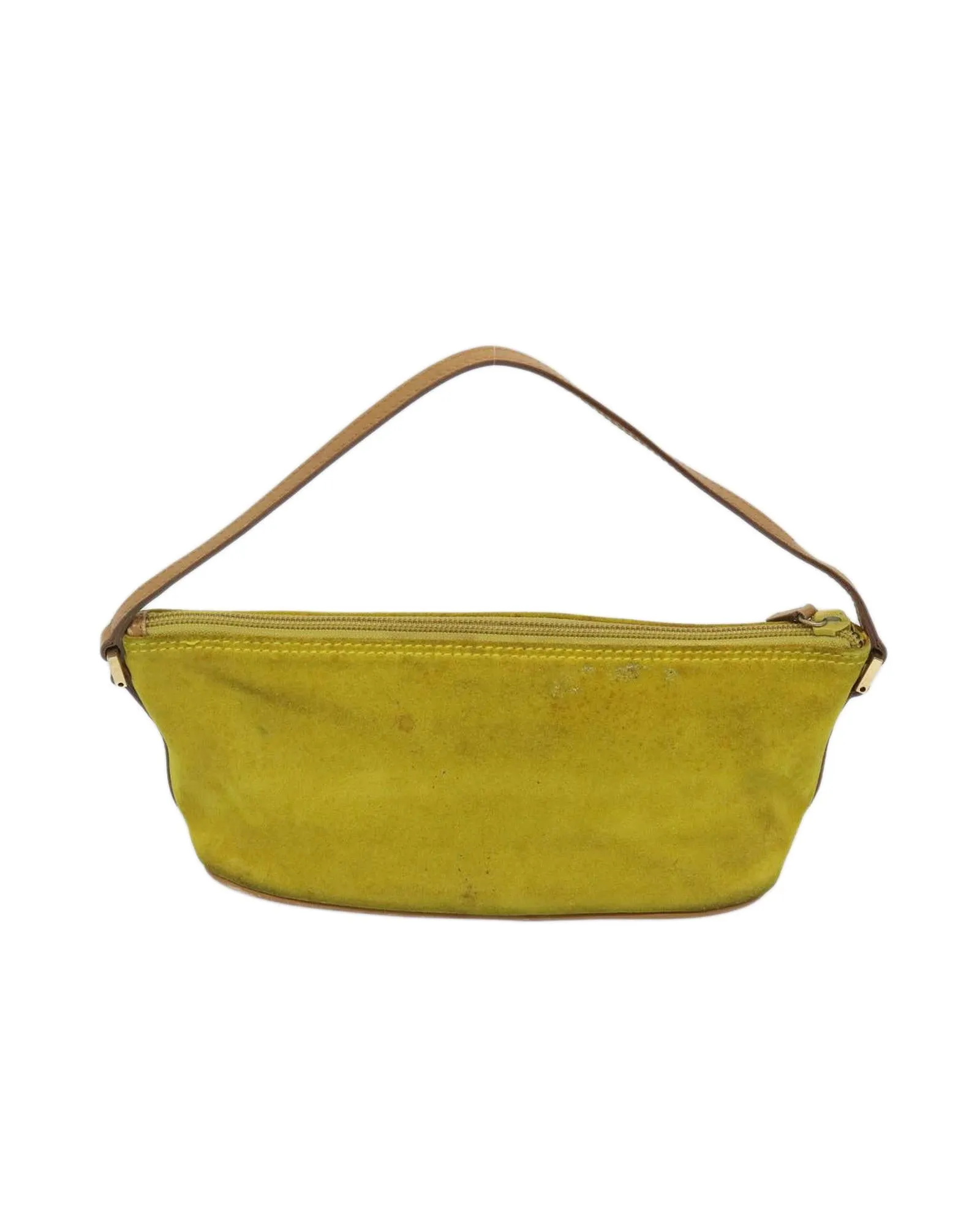 Suede Accessory Pouch in Yellow