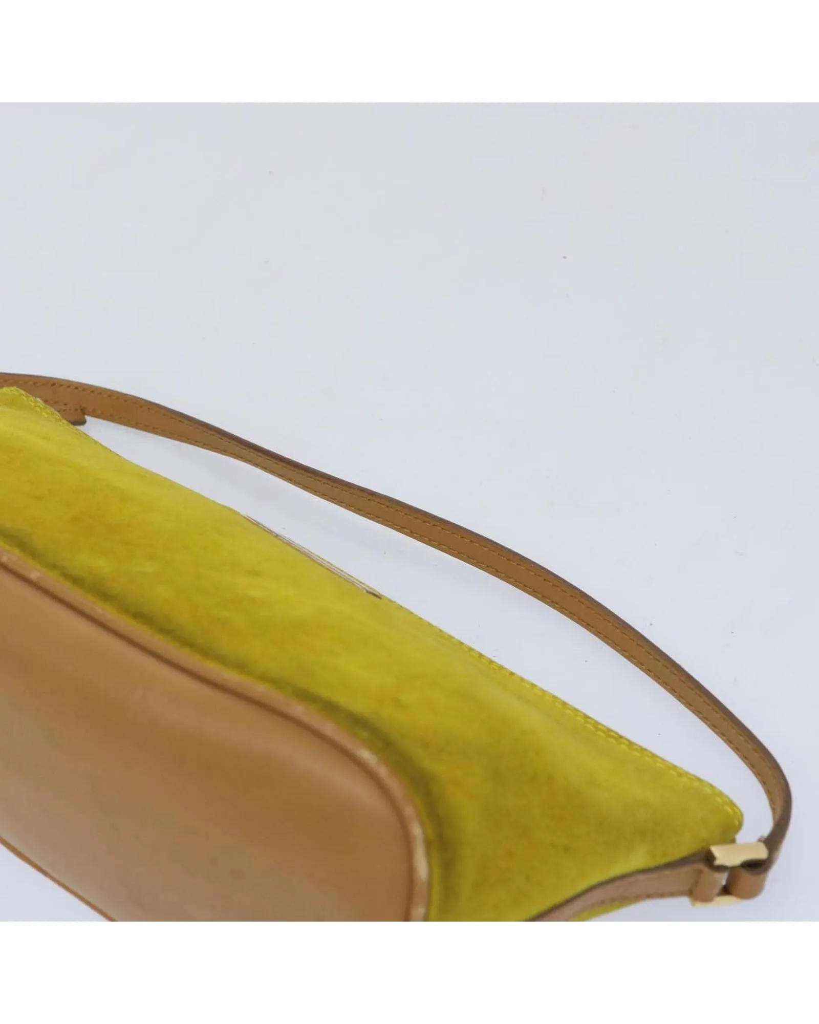 Suede Accessory Pouch in Yellow