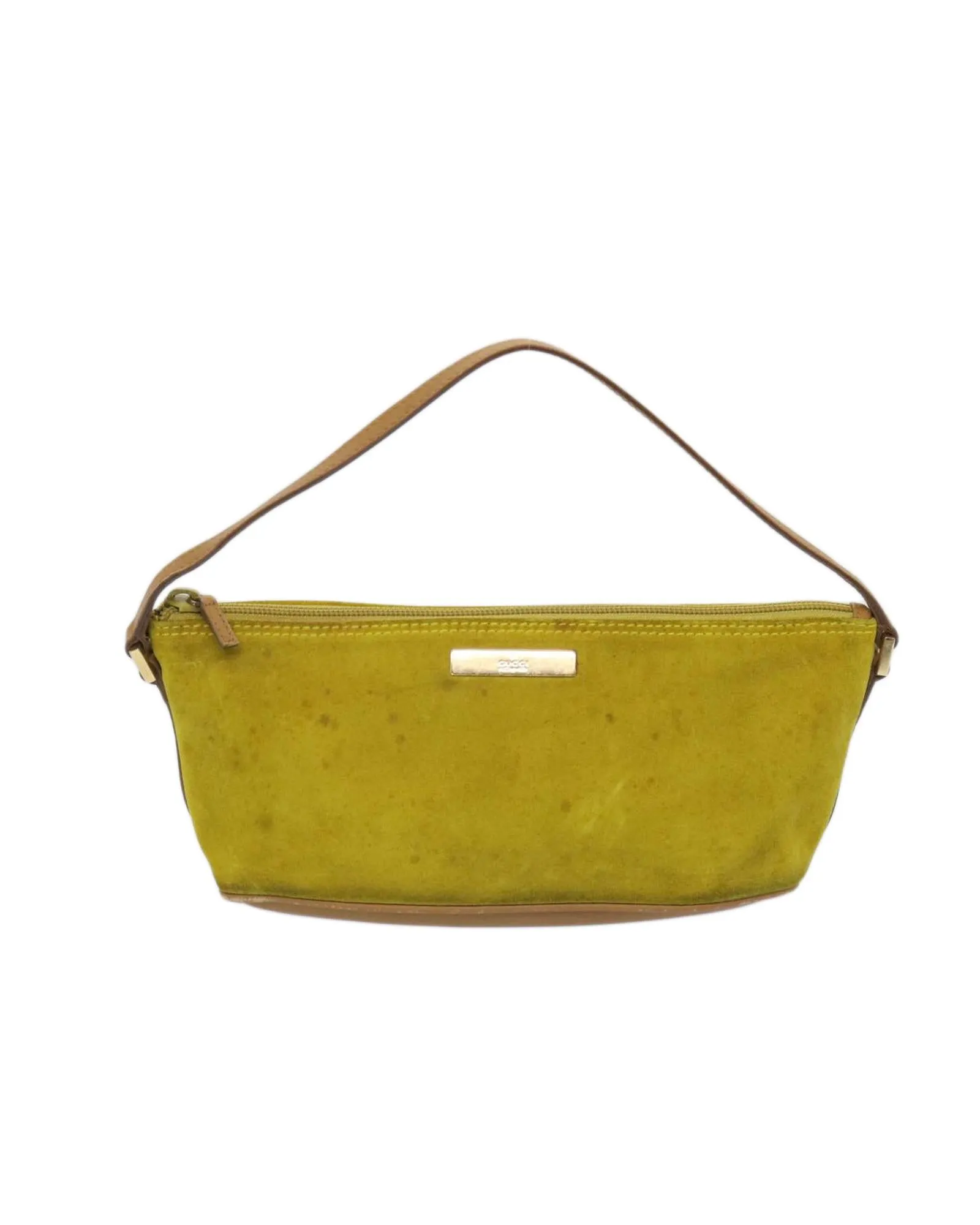 Suede Accessory Pouch in Yellow