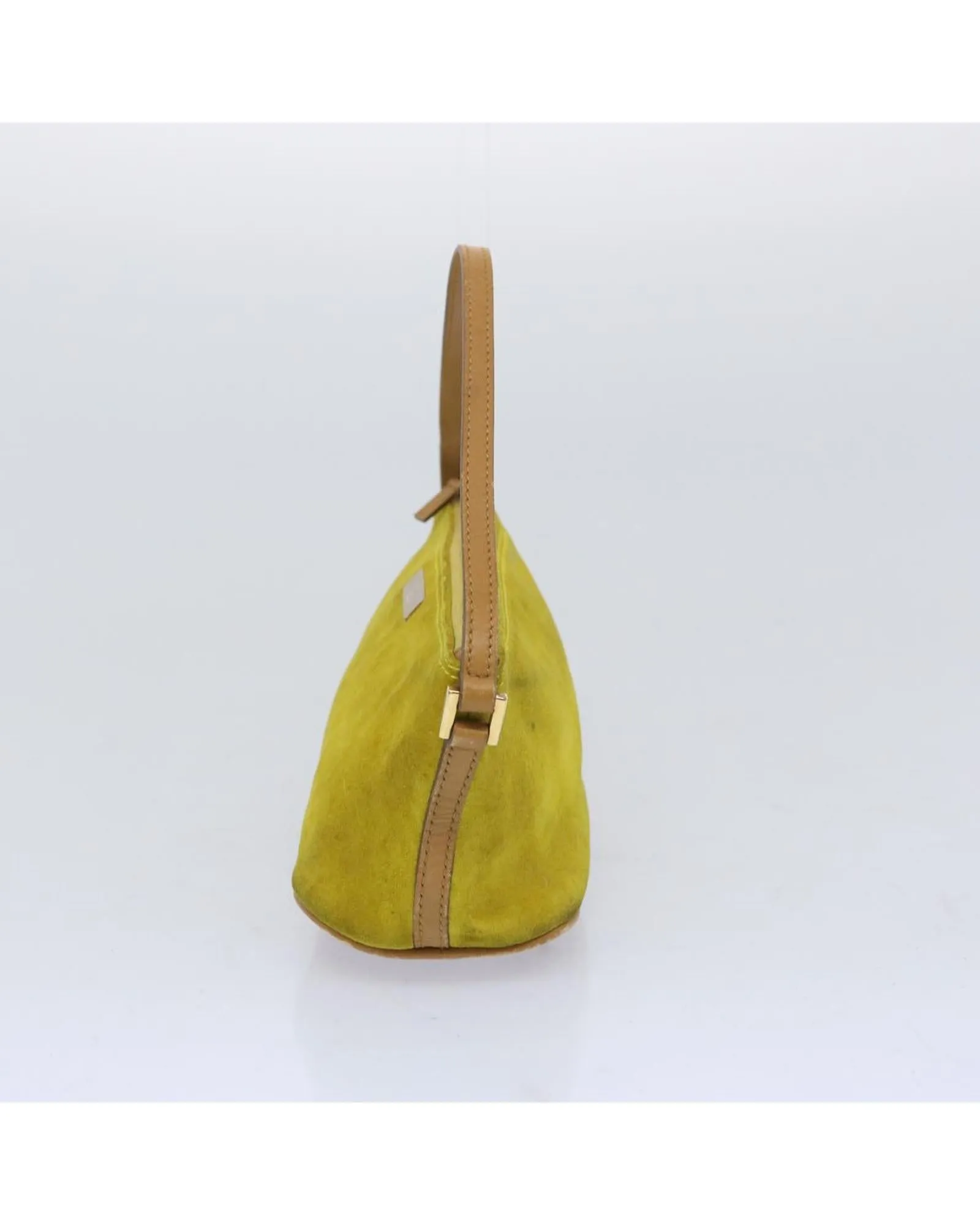 Suede Accessory Pouch in Yellow