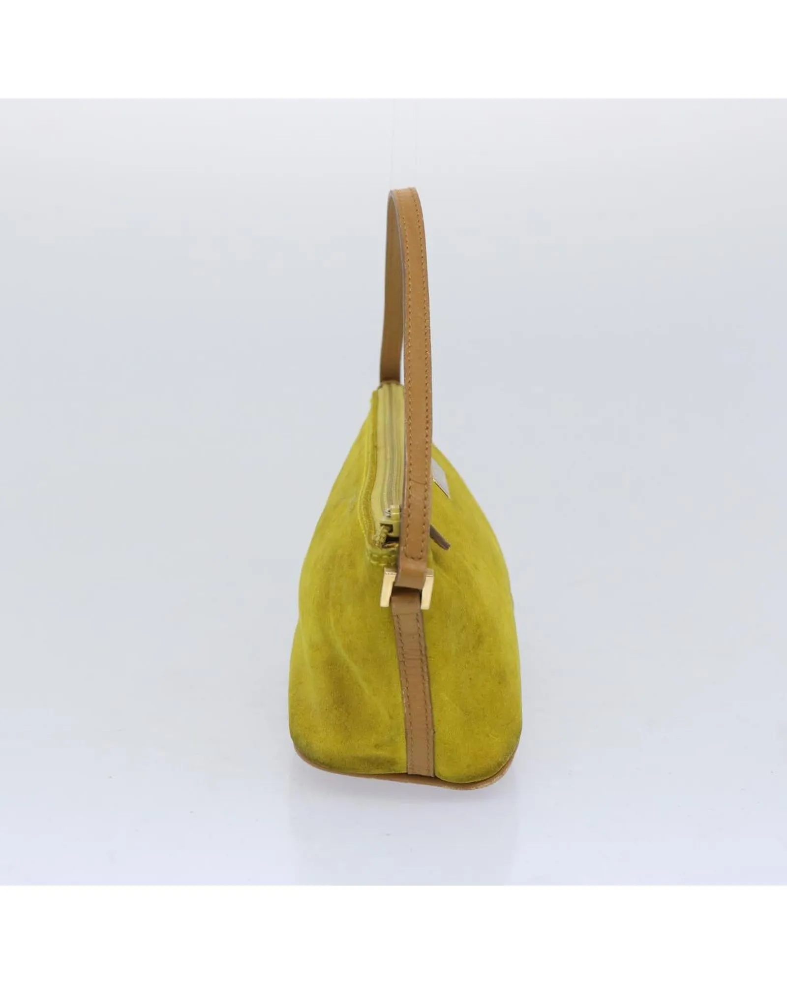 Suede Accessory Pouch in Yellow