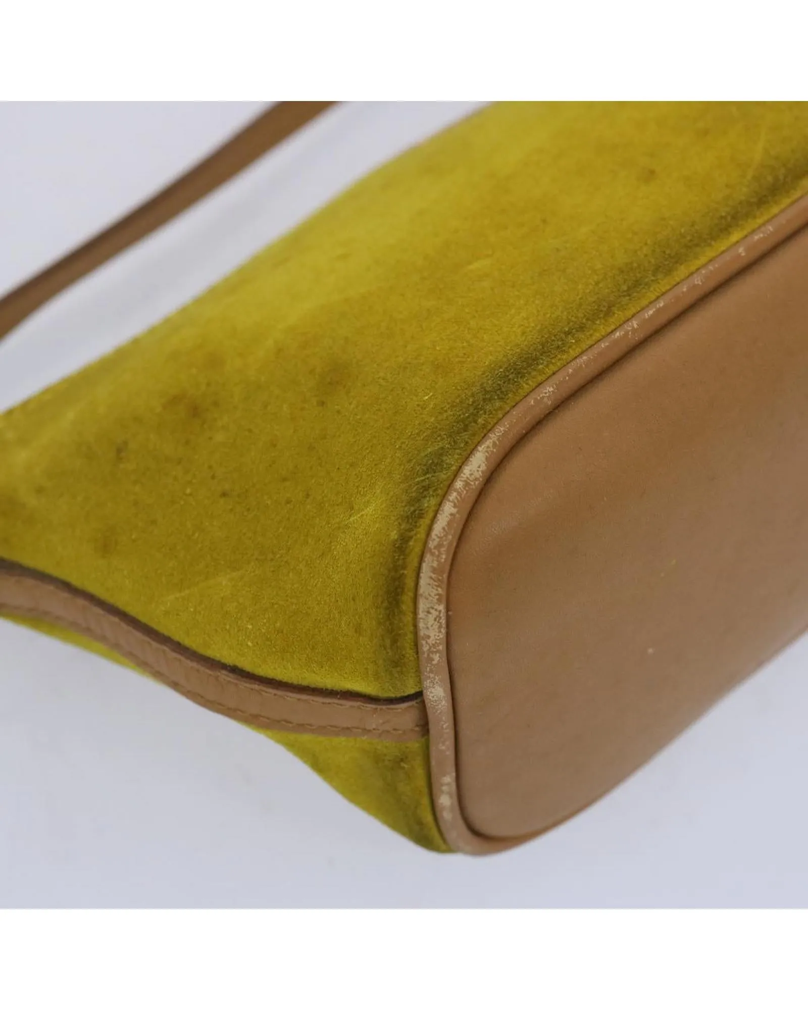Suede Accessory Pouch in Yellow