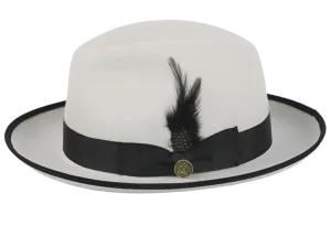 White and Black Brim Trim Steven Land Men's Australian Wool Hat Style-The Domingo