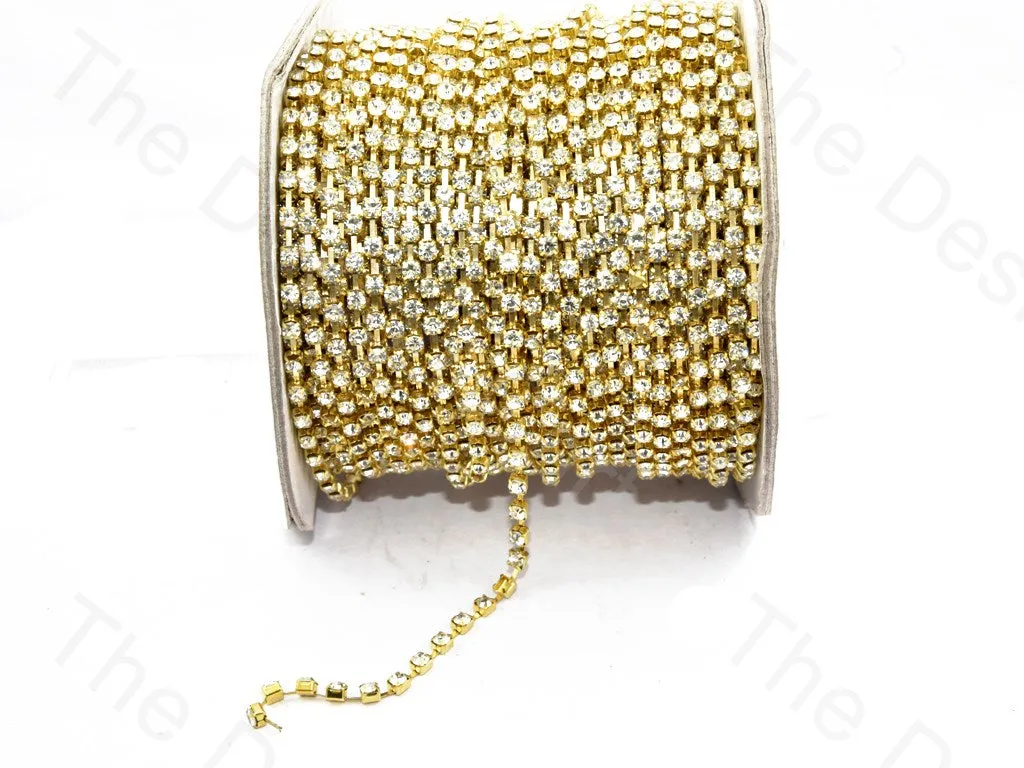 White / Crystal Golden Cup Chain