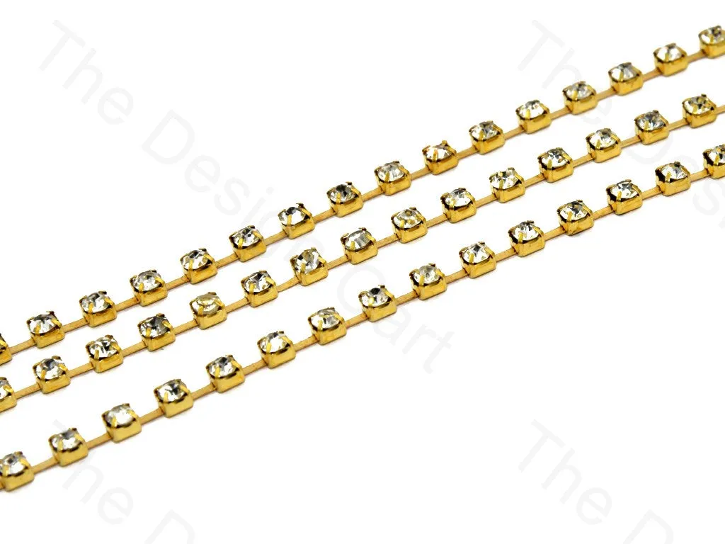 White / Crystal Golden Cup Chain