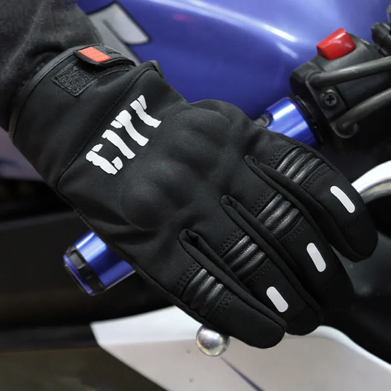 Winter Fleece Nylon Biker Gloves