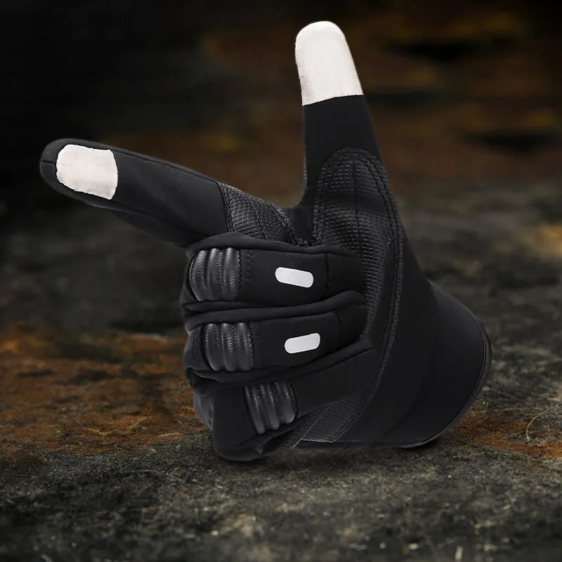Winter Fleece Nylon Biker Gloves