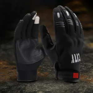 Winter Fleece Nylon Biker Gloves