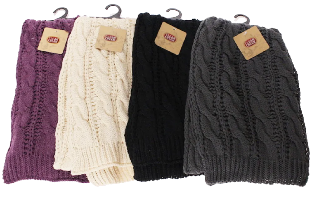 Winter Neck & Head Protection-Scarf Ladies Cable Knit Scarf