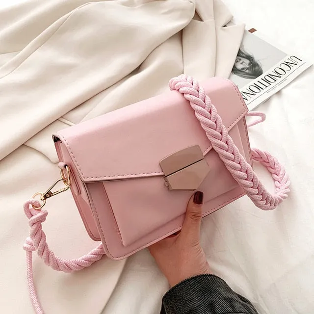 Women Candy Color Crossbody Bags Small Square Shoulder