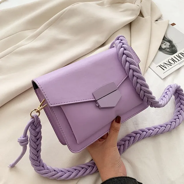 Women Candy Color Crossbody Bags Small Square Shoulder