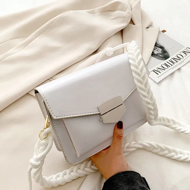 Women Candy Color Crossbody Bags Small Square Shoulder