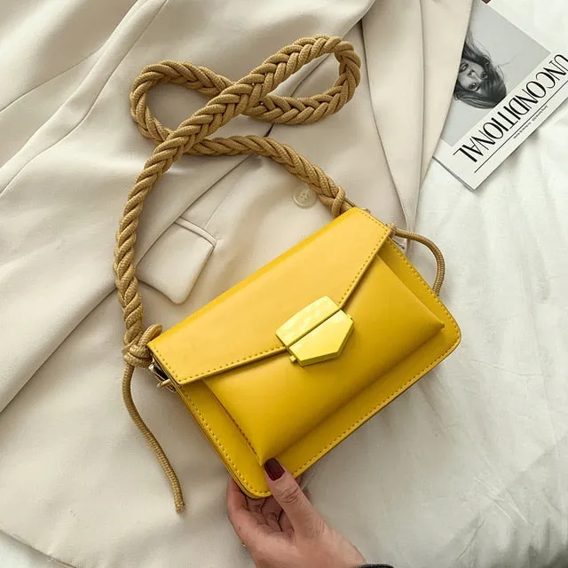 Women Candy Color Crossbody Bags Small Square Shoulder